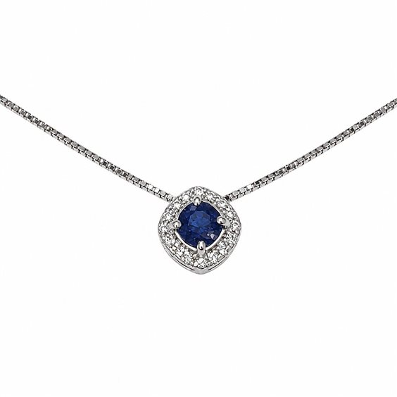 Halskette Donna Oro in Weißgold Zaffiri+Diamanti 0.25 Ct LPZ12108.004 - LPZ12108.004
